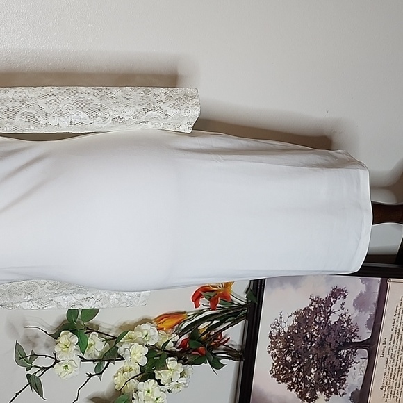 NEW White Windsor Lace Dress Bridal Evening Elegant Classic Demure Vintage Vibe - Picture 4 of 15